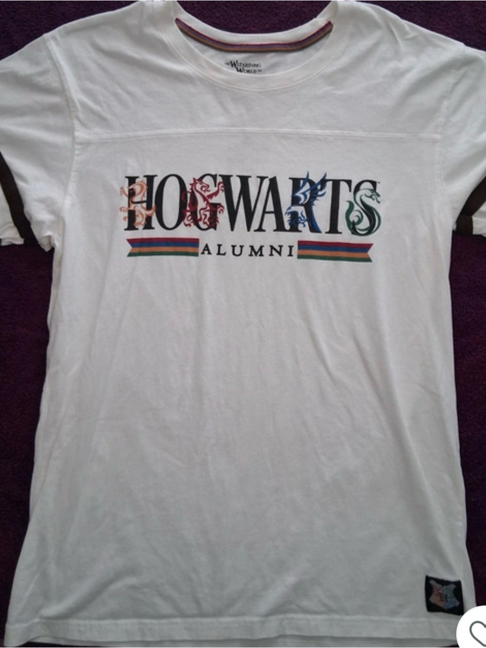 The Wizarding World of Harry Potter Hogwarts Alumni Varsity T-Shirt Size L